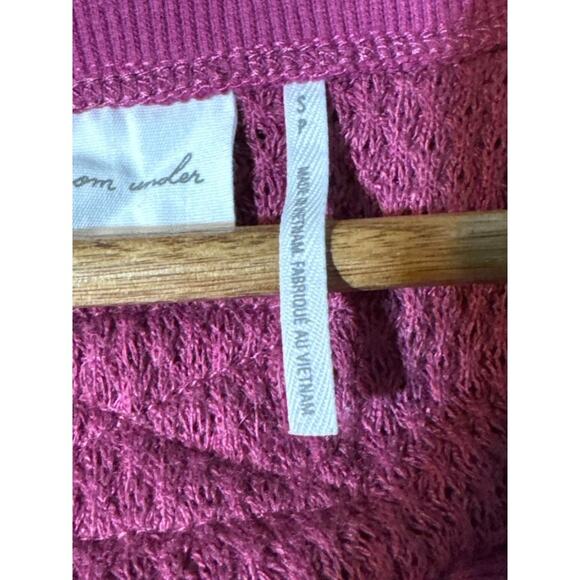 Out From Under Mel Cozy Pieced Henley Top Purple Relaxed Small - Picture 7 of 8